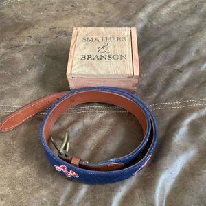 Smathers and Branson 34” Atlanta Braves Needlepoint belt